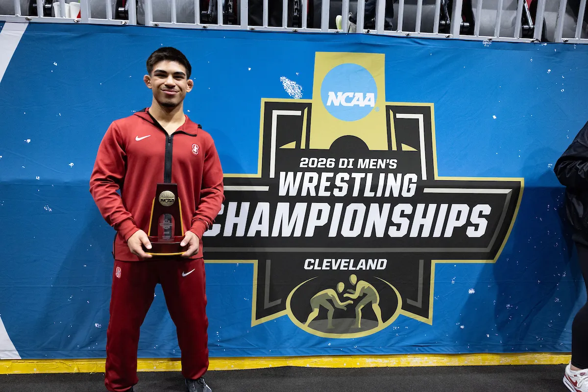 Aden Valencia competing at the national wrestling championship